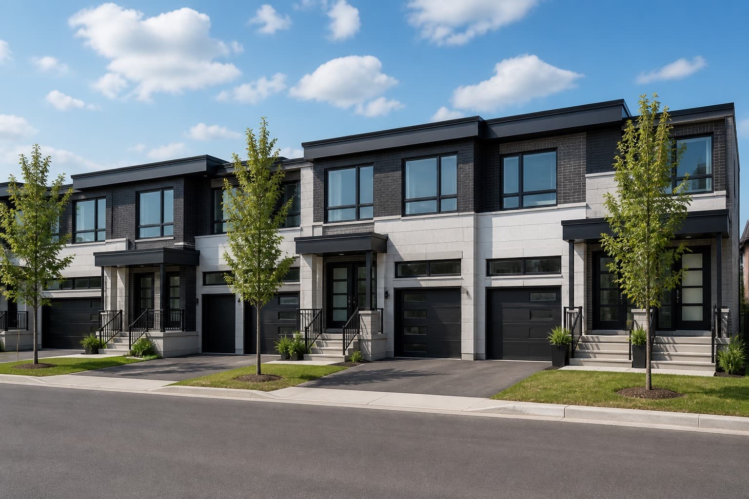Five Oaks townhome streetscape rendering, Oakville
